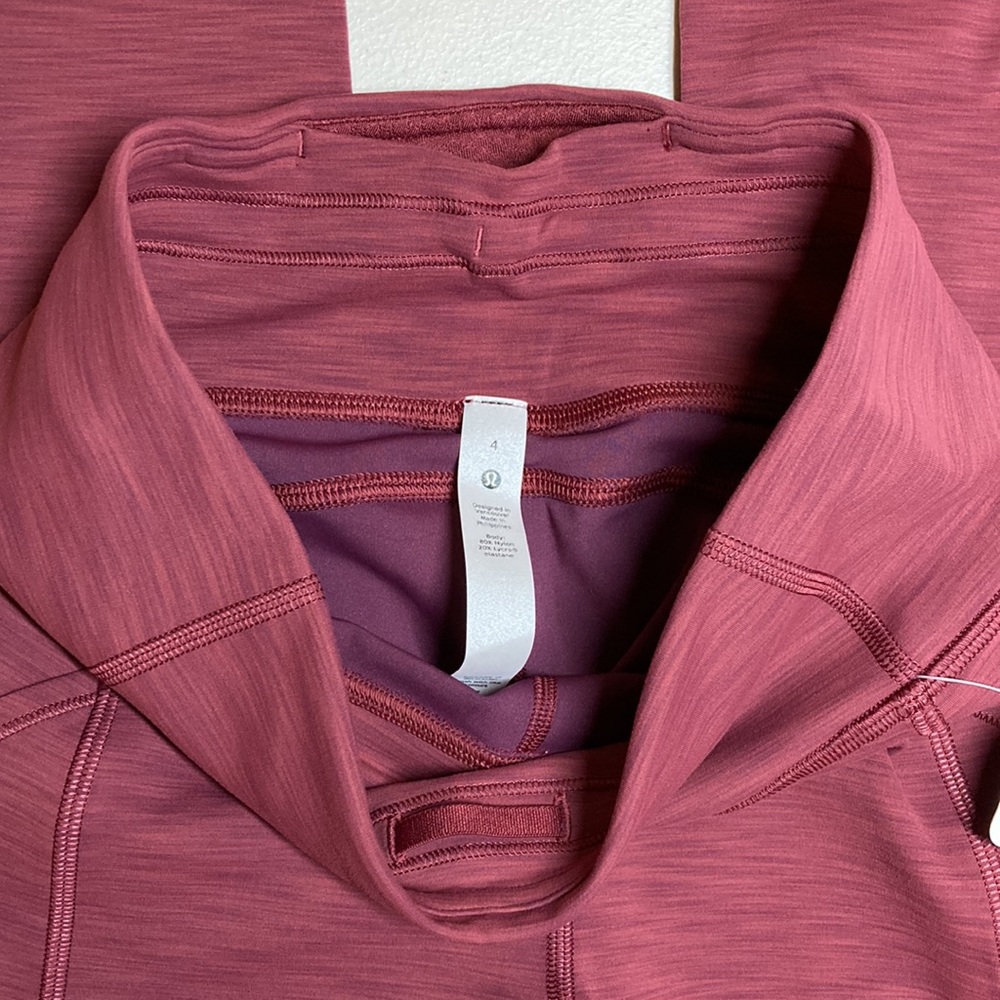🎈Lululemon Invigorate tights 25” (7/8) Heathered Mulled Wine Red 4 - Picture 9 of 14